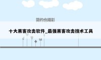 十大黑客攻击软件_最强黑客攻击技术工具