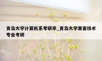 青岛大学计算机系考研率_青岛大学黑客技术专业考研