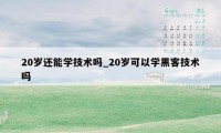 20岁还能学技术吗_20岁可以学黑客技术吗