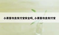 小黑客攻击支付宝安全吗_小黑客攻击支付宝